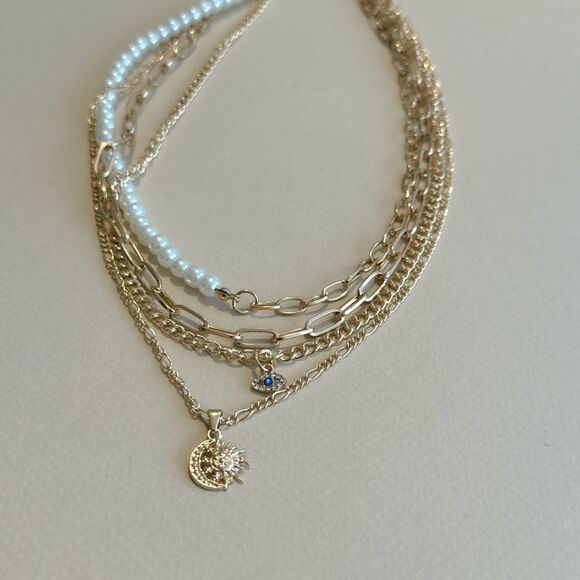 Boho evil eye necklace N1097 - Picture 3 of 4